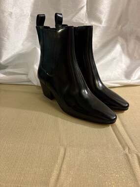 J.Crew Black Leather Chelsea Ankle Boots Size 6
